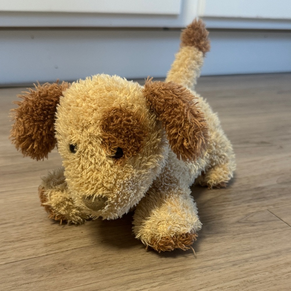 Carter's Tan and Brown Stuffed Dog Wind-up musical with moving tail